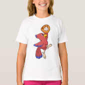 Vogel op honkbal met honkbalhandschoen t-shirt (Voorkant)