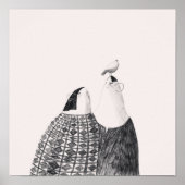 Vogel op kop poster (Voorkant)