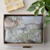 Vogel op nestblauwe hemelbomen laat ontkoppelingsb tissuepapier (Geschenk)