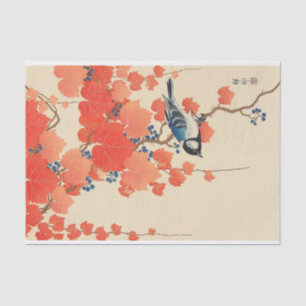 Vogel op Red Ivy, Koson, Ukiyoe Tissuepapier