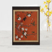 Vogel op Ricepaper Kaart (Gele Bloem)