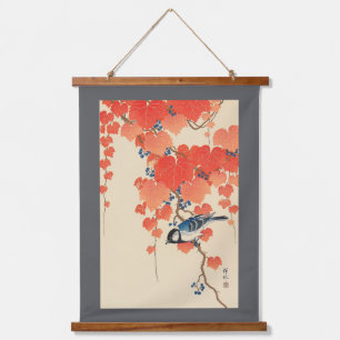 Vogel op Rode Klimop, Koson, Ukiyo-e Hangend Wandkleed