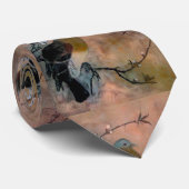 Vogel op Sakura-boom Stropdas (Opgerold)