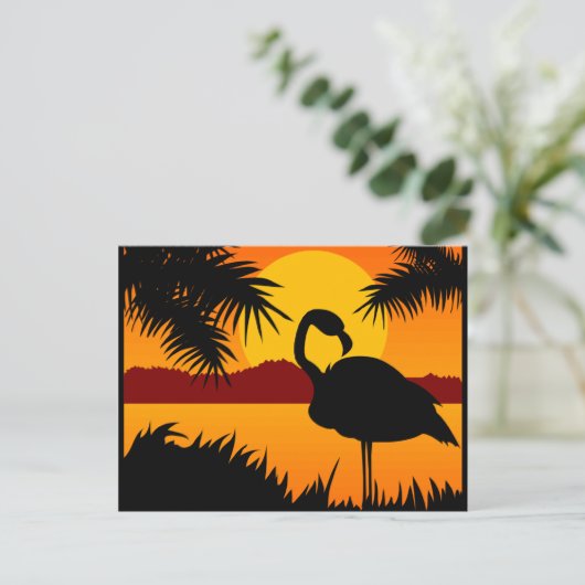Vogel op Sunset briefkaart (Staand voorkant)