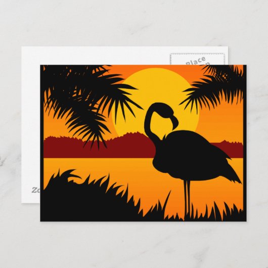 Vogel op Sunset briefkaart (Voorkant / Achterkant)