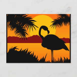Vogel op Sunset briefkaart