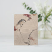 Vogel op tak kijken Spider | Watanabe Seitei Briefkaart (Staand voorkant)