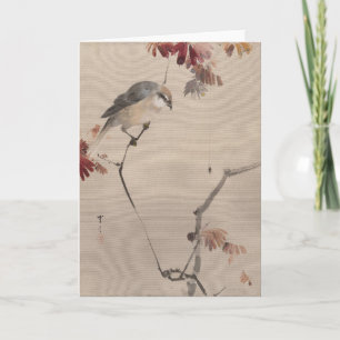 Vogel op tak kijken Spider   Watanabe Seitei Kaart