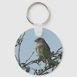 vogel op tak sleutelhanger