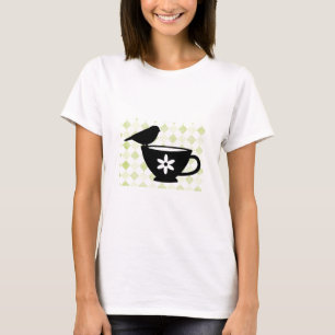 Vogel op Teacup Silhouette T-shirt
