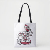 Vogel op Telefoon Boodschappentas Tote Bag (Voorkant)