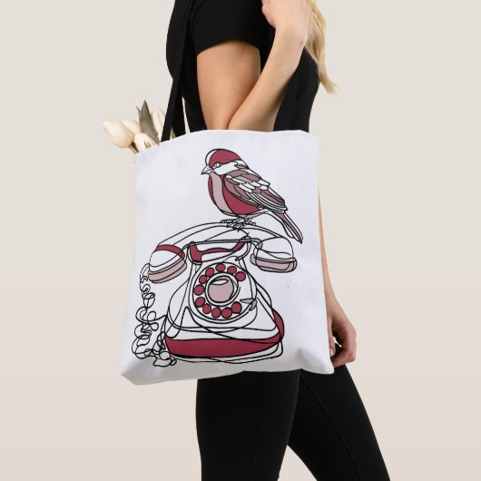 Vogel op Telefoon Boodschappentas Tote Bag (Dichtbij)