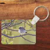 Vogel op Twig (Bushtit) Sleutelhanger (Voorkant)