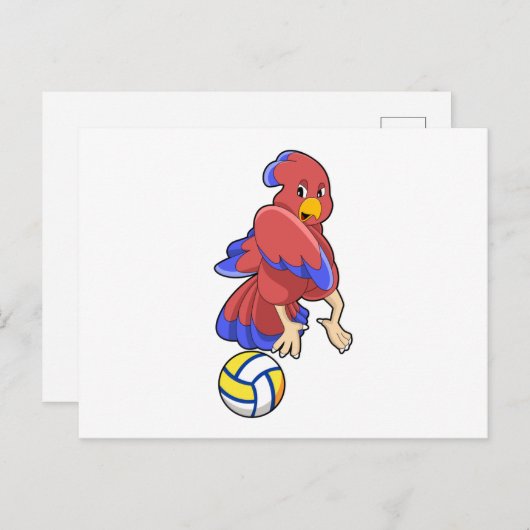 Vogel op volleybalsport briefkaart (Voorkant / Achterkant)