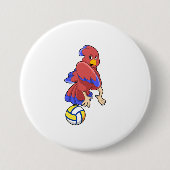 Vogel op volleybalsport ronde button 7,6 cm (Voorkant)