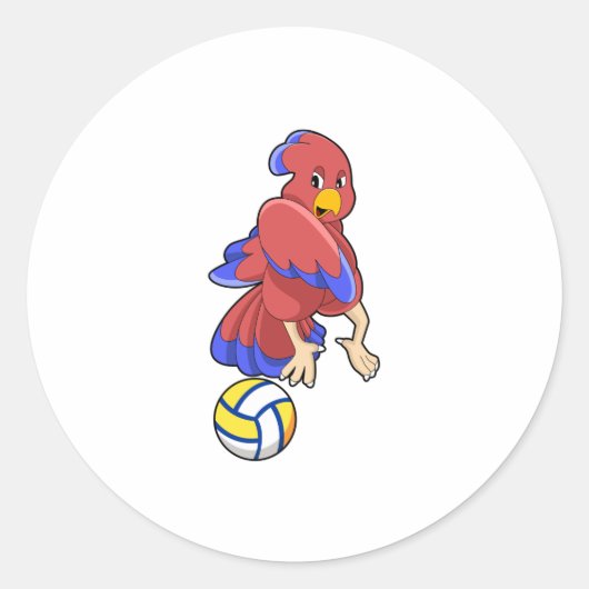 Vogel op volleybalsport ronde sticker (Voorkant)