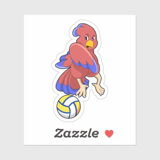 Vogel op volleybalsport sticker (Vel)