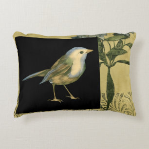 Vogel op zwarte en  achtergrond decoratief kussen