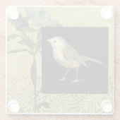 Vogel op zwarte en  achtergrond glazen onderzetter (Achterkant)