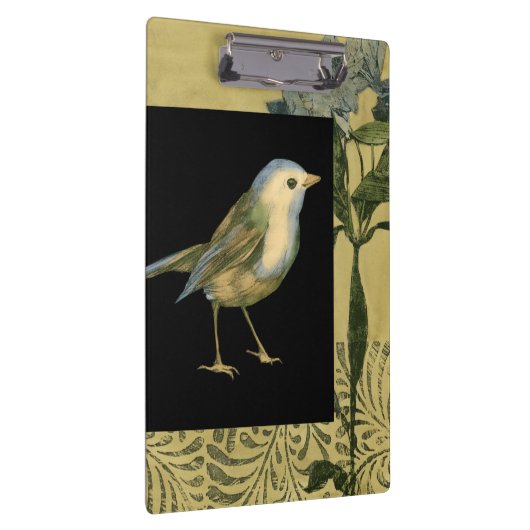 Vogel op zwarte en  achtergrond klembord (Rechts)