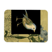 Vogel op zwarte en achtergrond magneet (Horizontaal)