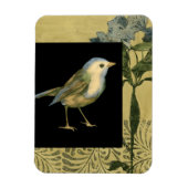 Vogel op zwarte en  achtergrond magneet (Verticaal)