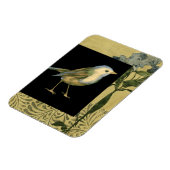 Vogel op zwarte en achtergrond magneet (Linkerzijde)
