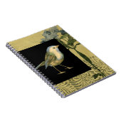 Vogel op zwarte en  achtergrond notitieboek (Rechterzijde)