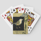 Vogel op zwarte en  achtergrond speelkaarten (Achterkant)