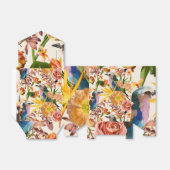 Vogel, oranje lentebloemen, tropische illustratie bedankdoosjes (Uitgevouwen)