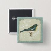  vogel rechts vierkante button 5,1 cm (Voorkant /achterkant)