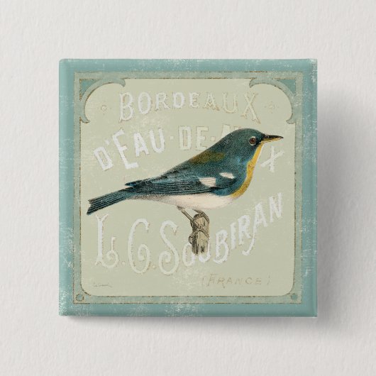  vogel rechts vierkante button 5,1 cm (Voorkant)