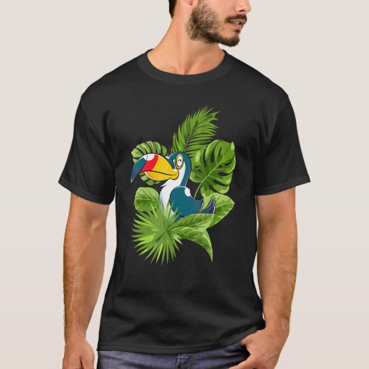 Vogel Regenwoud Vogel Dier Tropische Toucan T-shirt (Voorkant)