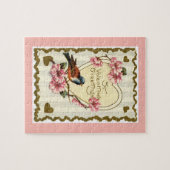 Vogel Roze Valentijn Puzzel Cadeaubox (Horizontaal)