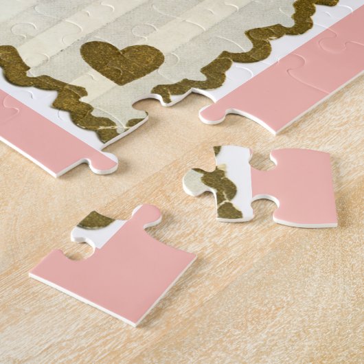 Vogel Roze Valentijn Puzzel Cadeaubox Legpuzzel (Zijkant)