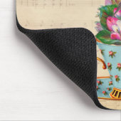  vogel, Rozen en Teacup Muismat (Hoek)