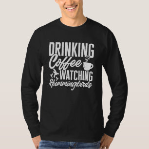 Vogel Schattig Koffie Drinken Kijkend naar Kolib T-shirt