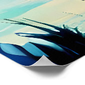 Vogel schilderij driekleurige reiger vangst vis in poster (Hoek)