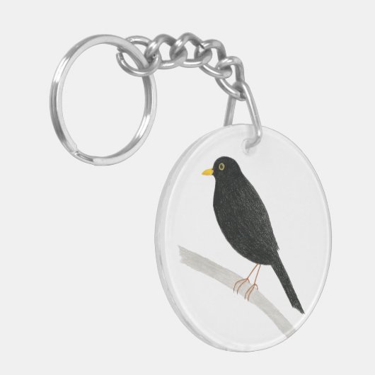 Vogel Schlüsselanhänger Amsel Sleutelhanger (Voorkant Links)
