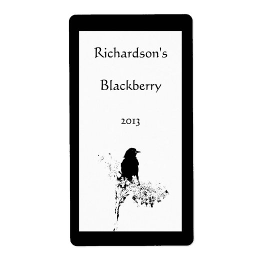 Vogel Silhouet Wijn Label (Voorkant)