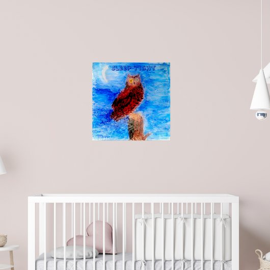 Vogel "slaap strak" uil poster (Kinderkamer 2)