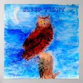 Vogel "slaap strak" uil poster (Voorkant)
