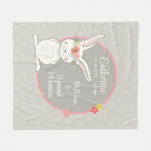 Vogel Stats met kleine Bunny Fleece Deken (Voorkant (Horizontaal))