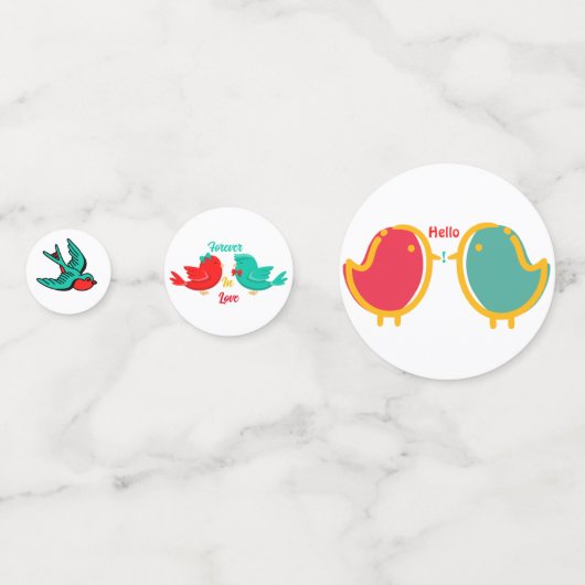 Vogel Tafel Confetti (Voorkanten)