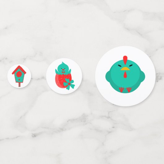 Vogel Tafel Confetti (Achterkanten)