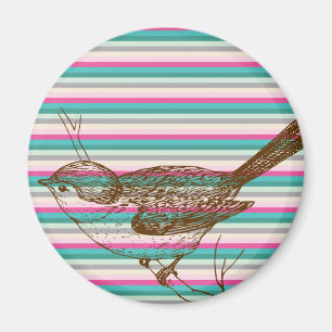 vogel tak dieren natuur kleurrijk patroon kunst magneet