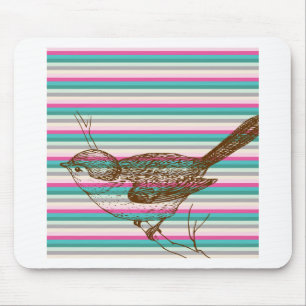 vogel tak dieren natuur kleurrijk patroon kunst muismat