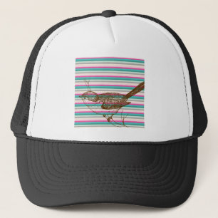 vogel tak dieren natuur kleurrijk patroon kunst trucker pet
