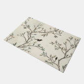 Vogel Tak Waterverf Beige Natuur Schilderij Deurmat (Schuin)