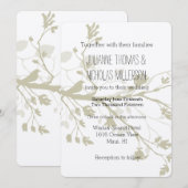 Vogel takken bruiloft kaart (Voorkant / Achterkant)